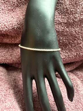 925 Italy Sterling Silver Sparkle Margarita Chain Bracelet